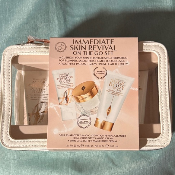 Charlotte Tilbury Immediate Skin Revival Set with White and Gold Accents